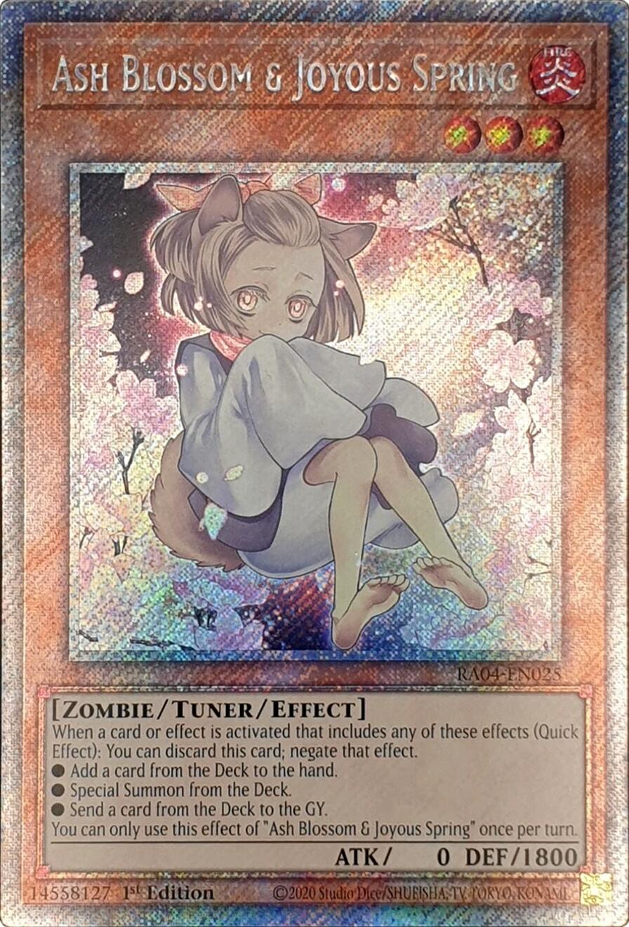 Ash Blossom & Joyous Spring (Alternate Art) [RA04-EN025] Platinum Secret Rare | Jomio and Rueliete's Cards and Comics