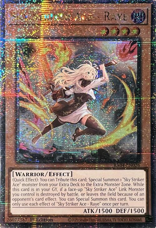 Sky Striker Ace - Raye (New Art) [RA04-EN026] Quarter Century Secret Rare | Jomio and Rueliete's Cards and Comics