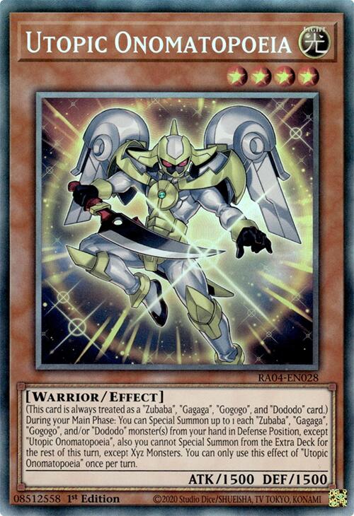 Utopic Onomatopoeia [RA04-EN028] Prismatic Collector's Rare | Jomio and Rueliete's Cards and Comics