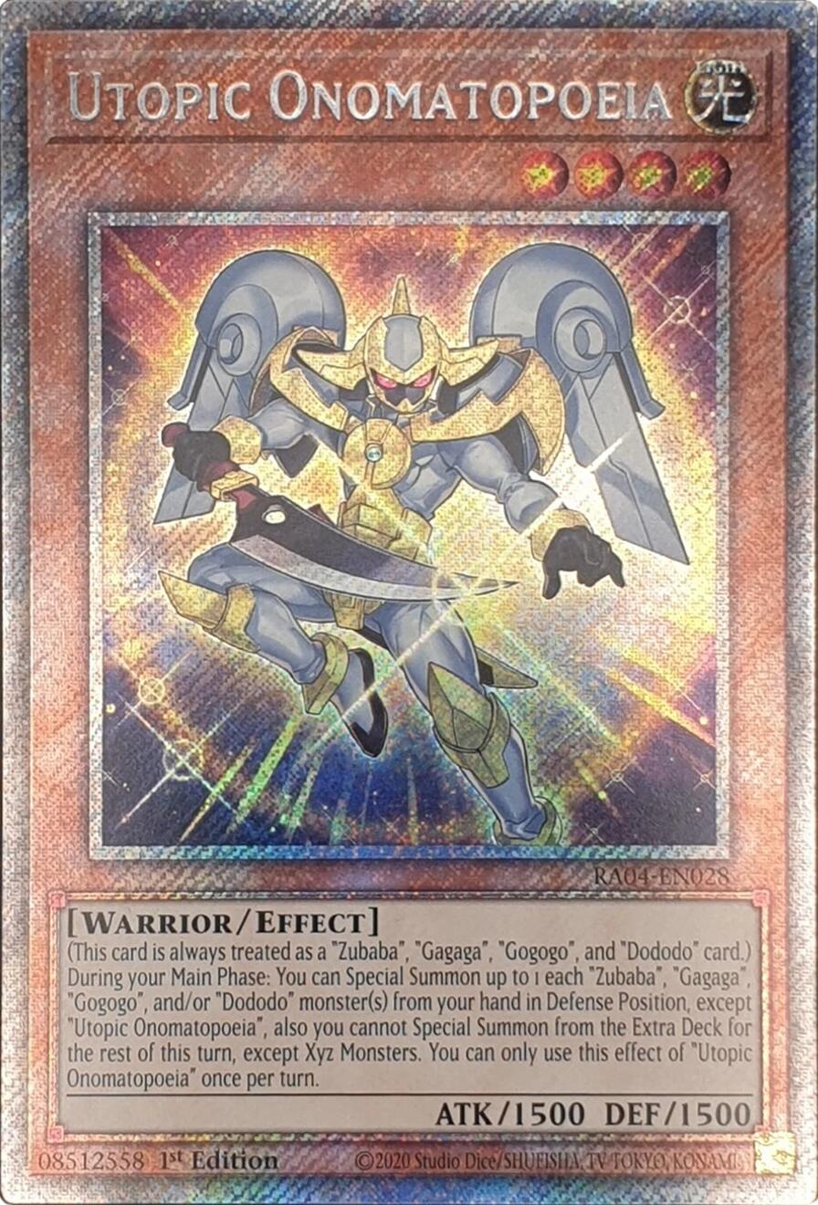 Utopic Onomatopoeia [RA04-EN028] Platinum Secret Rare | Jomio and Rueliete's Cards and Comics