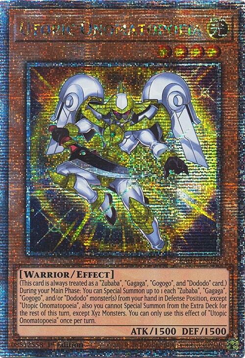 Utopic Onomatopoeia [RA04-EN028] Quarter Century Secret Rare | Jomio and Rueliete's Cards and Comics