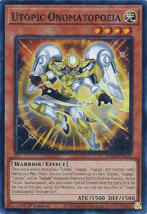 Utopic Onomatopoeia [RA04-EN028] Super Rare | Jomio and Rueliete's Cards and Comics