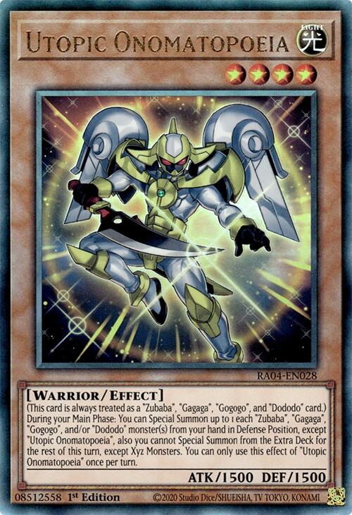 Utopic Onomatopoeia [RA04-EN028] Ultimate Rare | Jomio and Rueliete's Cards and Comics