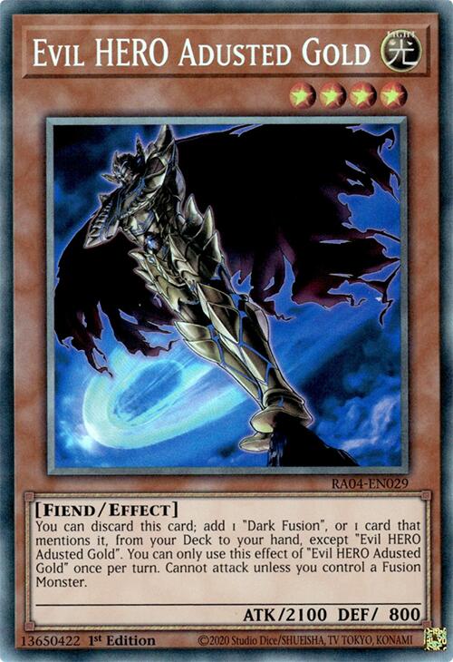 Evil HERO Adusted Gold [RA04-EN029] Prismatic Collector's Rare | Jomio and Rueliete's Cards and Comics