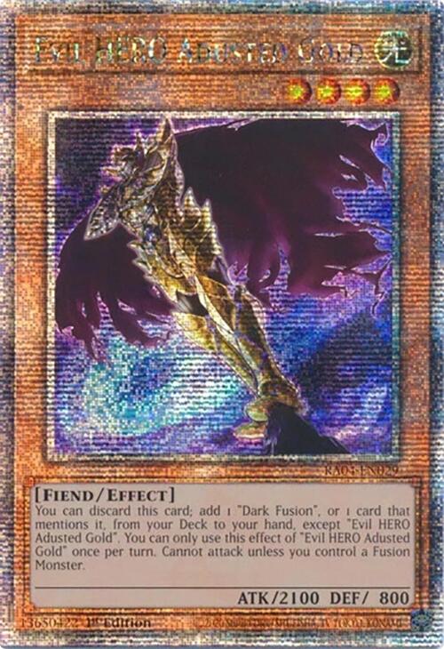 Evil HERO Adusted Gold [RA04-EN029] Quarter Century Secret Rare | Jomio and Rueliete's Cards and Comics