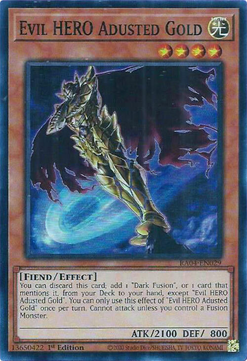 Evil HERO Adusted Gold [RA04-EN029] Super Rare | Jomio and Rueliete's Cards and Comics