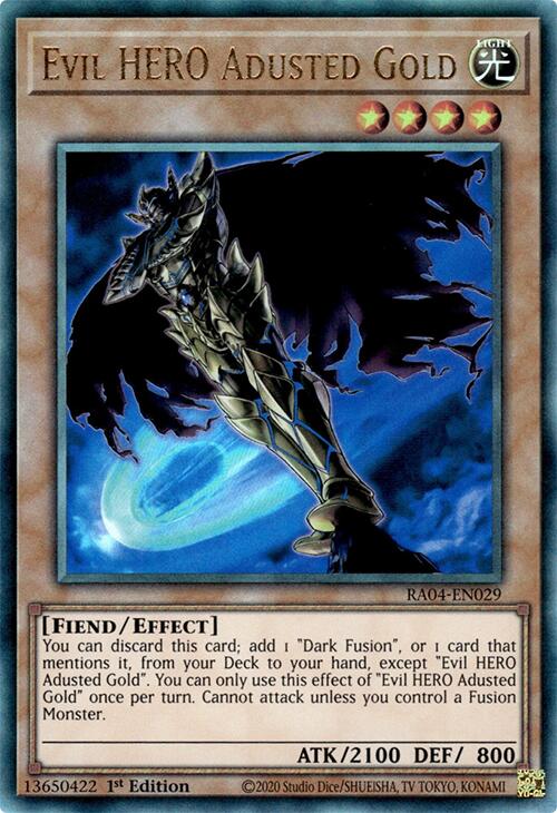 Evil HERO Adusted Gold [RA04-EN029] Prismatic Ultimate Rare | Jomio and Rueliete's Cards and Comics