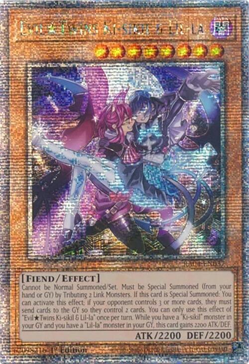 EvilTwins Ki-sikil & Lil-la [RA04-EN037] Quarter Century Secret Rare | Jomio and Rueliete's Cards and Comics
