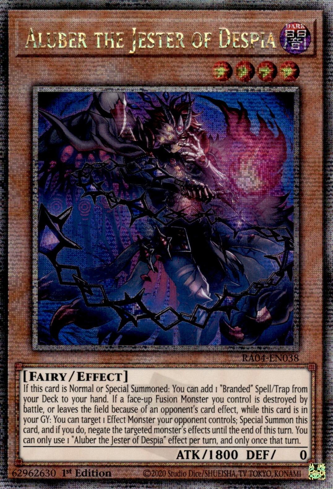 Aluber the Jester of Despia (New Art) [RA04-EN038] Quarter Century Secret Rare | Jomio and Rueliete's Cards and Comics