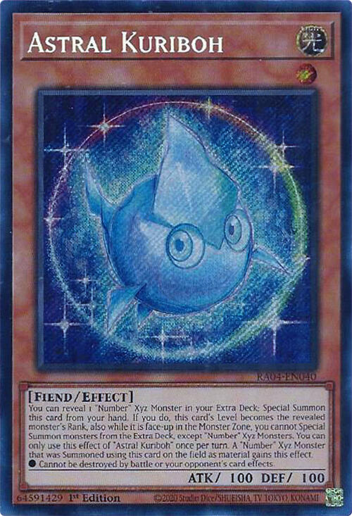 Astral Kuriboh [RA04-EN040] Secret Rare | Jomio and Rueliete's Cards and Comics