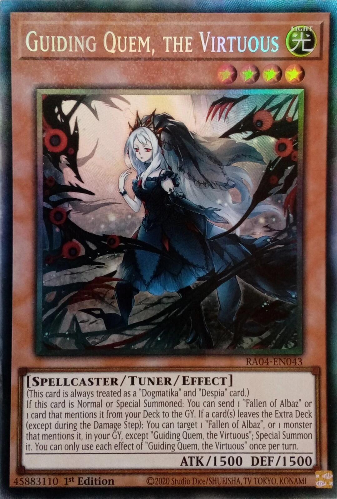 Guiding Quem, the Virtuous [RA04-EN043] Prismatic Collector's Rare | Jomio and Rueliete's Cards and Comics