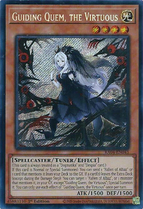 Guiding Quem, the Virtuous [RA04-EN043] Secret Rare | Jomio and Rueliete's Cards and Comics