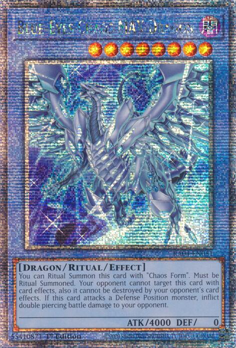Blue-Eyes Chaos MAX Dragon (New Art) [RA04-EN051] Quarter Century Secret Rare | Jomio and Rueliete's Cards and Comics
