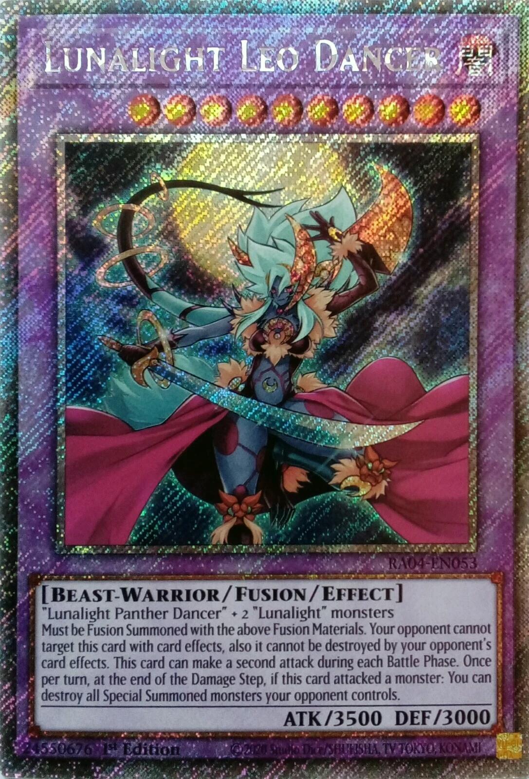 Lunalight Leo Dancer [RA04-EN053] Platinum Secret Rare | Jomio and Rueliete's Cards and Comics