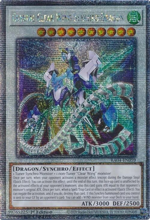 Crystal Clear Wing Synchro Dragon [RA04-EN059] Quarter Century Secret Rare | Jomio and Rueliete's Cards and Comics