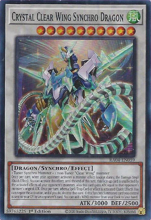 Crystal Clear Wing Synchro Dragon [RA04-EN059] Super Rare | Jomio and Rueliete's Cards and Comics