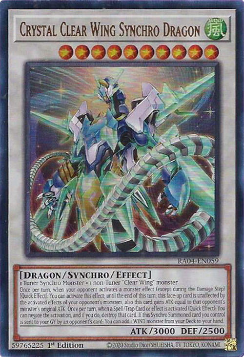 Crystal Clear Wing Synchro Dragon [RA04-EN059] Ultra Rare | Jomio and Rueliete's Cards and Comics