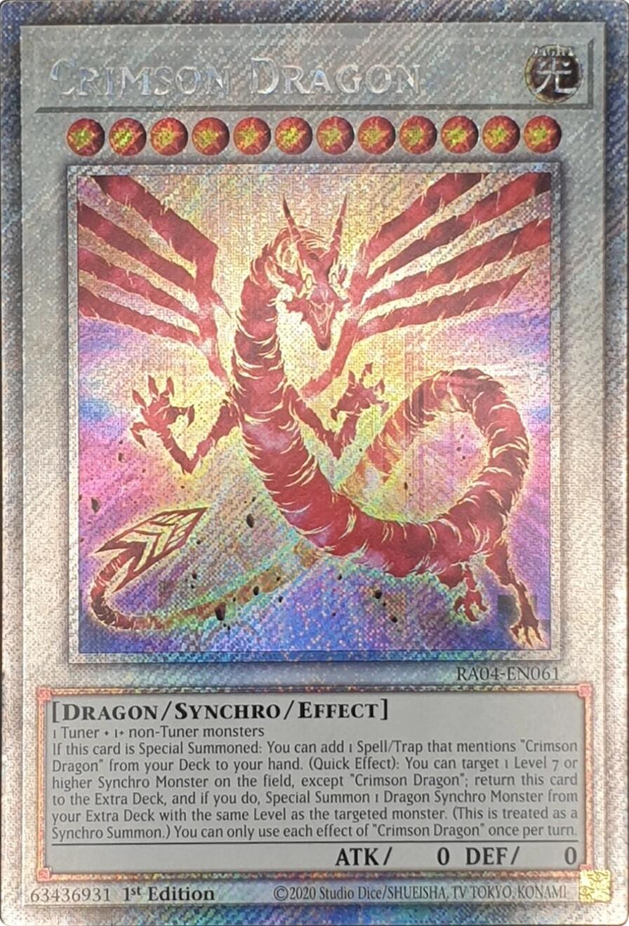Crimson Dragon (card) [RA04-EN061] Platinum Secret Rare | Jomio and Rueliete's Cards and Comics