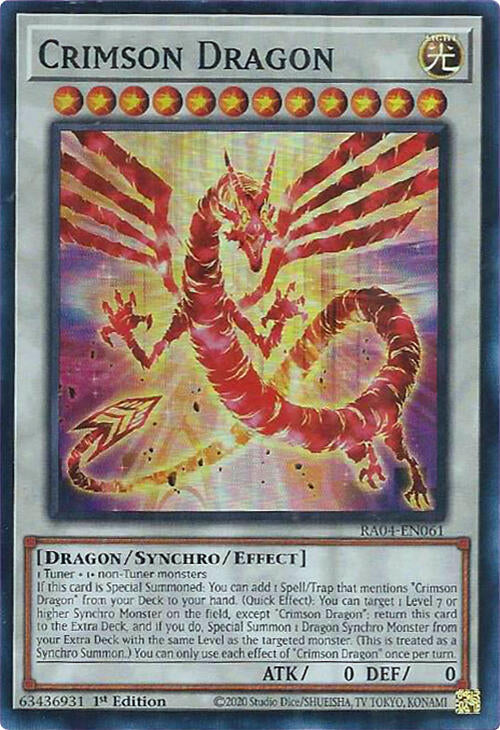 Crimson Dragon (card) [RA04-EN061] Super Rare | Jomio and Rueliete's Cards and Comics