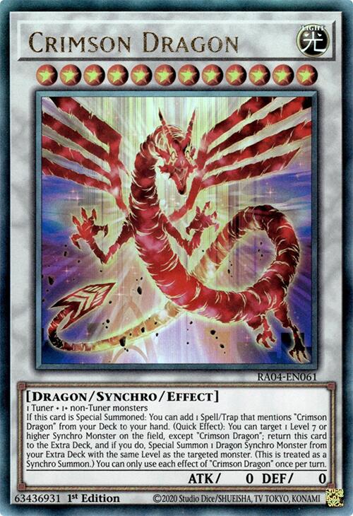 Crimson Dragon (card) [RA04-EN061] Prismatic Ultimate Rare | Jomio and Rueliete's Cards and Comics