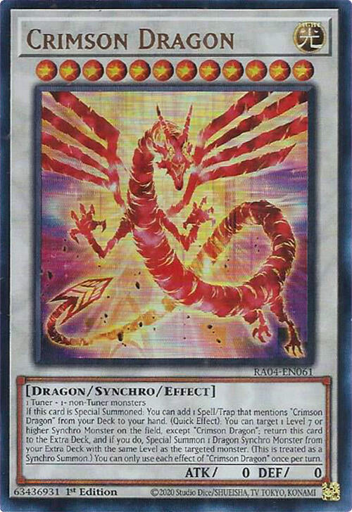 Crimson Dragon (card) [RA04-EN061] Ultra Rare | Jomio and Rueliete's Cards and Comics