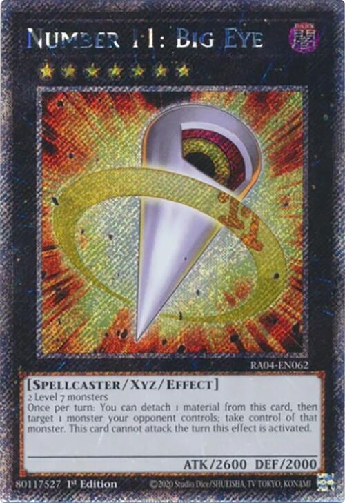 Number 11: Big Eye [RA04-EN062] Platinum Secret Rare | Jomio and Rueliete's Cards and Comics