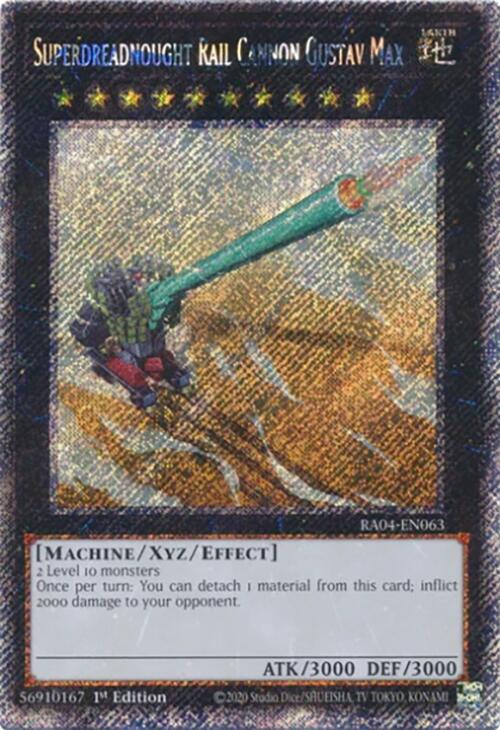 Superdreadnought Rail Cannon Gustav Max [RA04-EN063] Platinum Secret Rare | Jomio and Rueliete's Cards and Comics