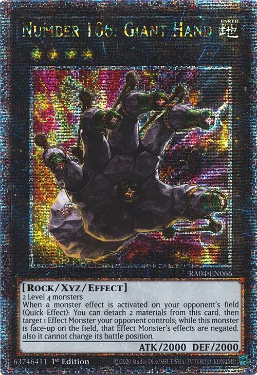 Number 106: Giant Hand [RA04-EN066] Quarter Century Secret Rare | Jomio and Rueliete's Cards and Comics