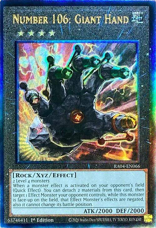 Number 106: Giant Hand [RA04-EN066] Prismatic Ultimate Rare | Jomio and Rueliete's Cards and Comics