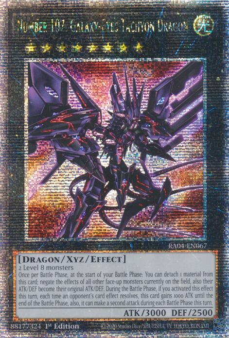 Number 107: Galaxy-Eyes Tachyon Dragon [RA04-EN067] Quarter Century Secret Rare | Jomio and Rueliete's Cards and Comics