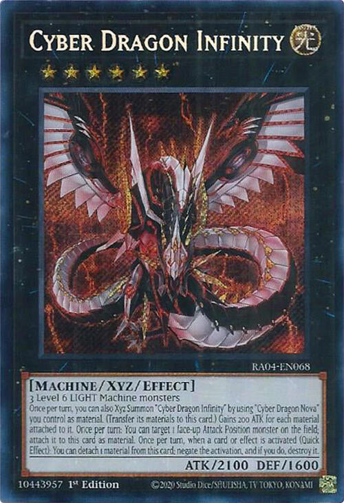 Cyber Dragon Infinity [RA04-EN068] Secret Rare | Jomio and Rueliete's Cards and Comics