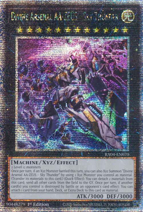 Divine Arsenal AA-ZEUS - Sky Thunder (New Art) [RA04-EN070] Quarter Century Secret Rare | Jomio and Rueliete's Cards and Comics