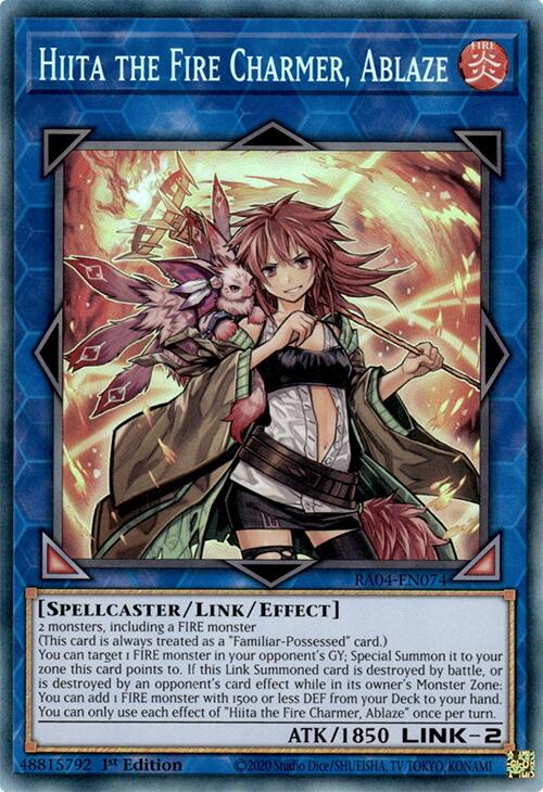 Hiita the Fire Charmer, Ablaze [RA04-EN074] Prismatic Collector's Rare | Jomio and Rueliete's Cards and Comics