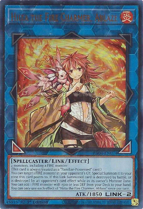 Hiita the Fire Charmer, Ablaze [RA04-EN074] Ultra Rare | Jomio and Rueliete's Cards and Comics