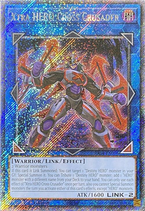 Xtra HERO Cross Crusader [RA04-EN076] Platinum Secret Rare | Jomio and Rueliete's Cards and Comics
