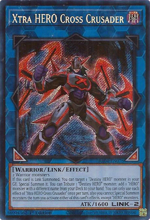 Xtra HERO Cross Crusader [RA04-EN076] Secret Rare | Jomio and Rueliete's Cards and Comics