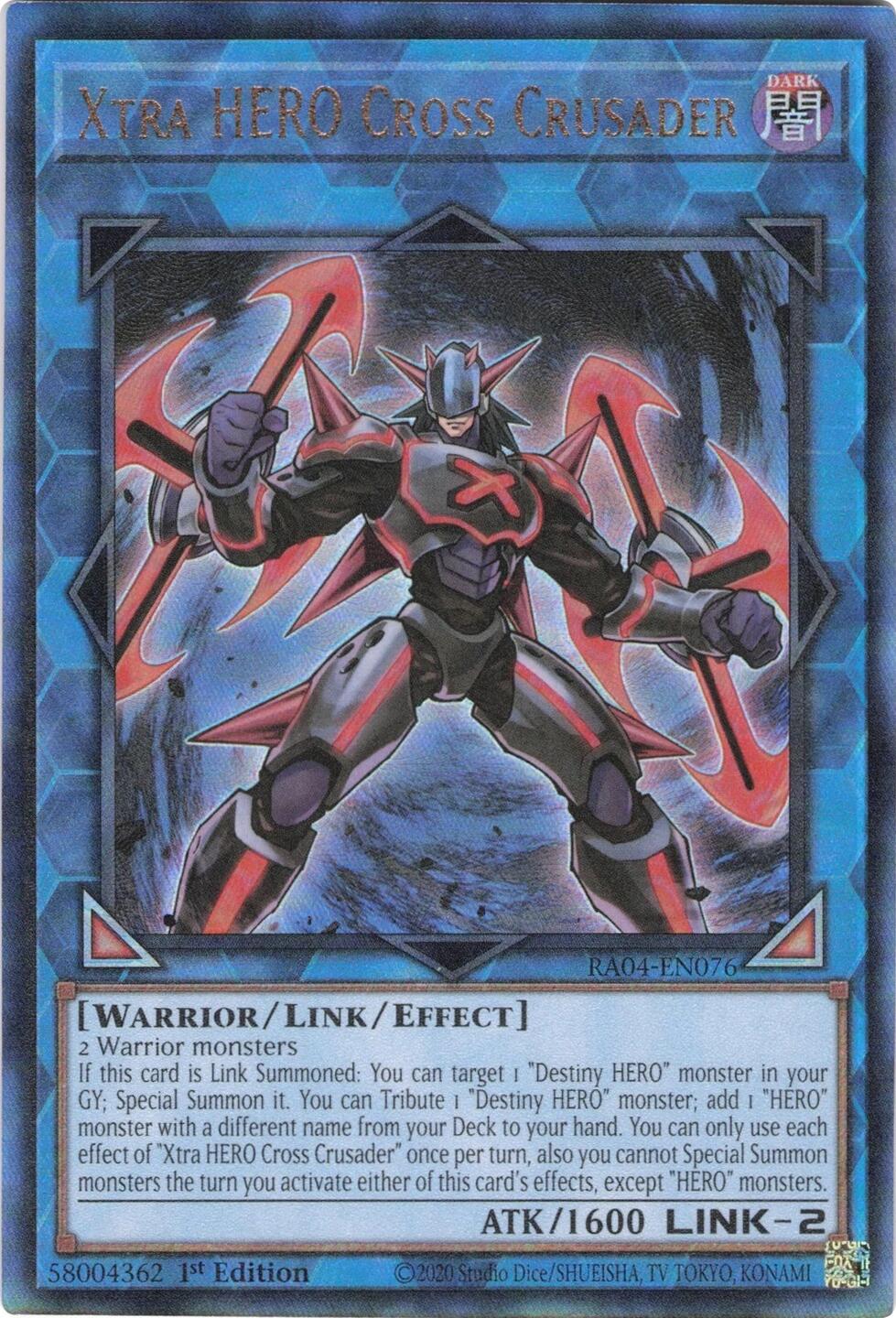 Xtra HERO Cross Crusader [RA04-EN076] Prismatic Ultimate Rare | Jomio and Rueliete's Cards and Comics