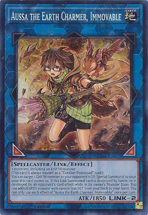 Aussa the Earth Charmer, Immovable [RA04-EN078] Super Rare | Jomio and Rueliete's Cards and Comics