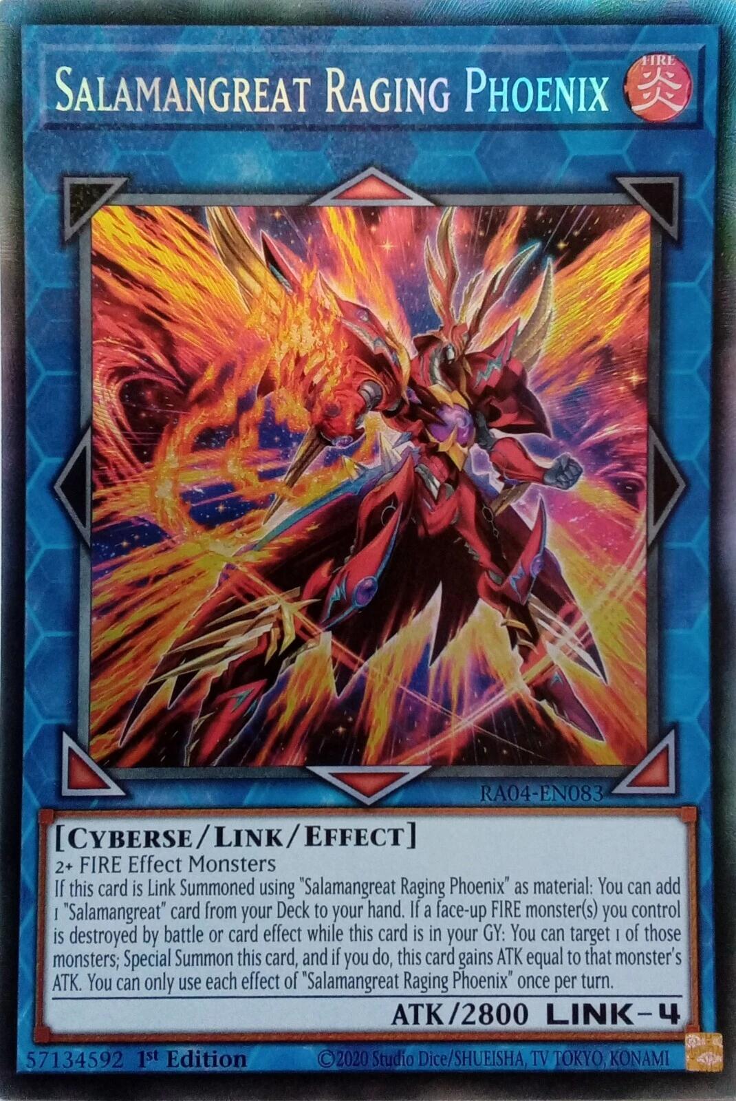 Salamangreat Raging Phoenix [RA04-EN083] Prismatic Collector's Rare | Jomio and Rueliete's Cards and Comics