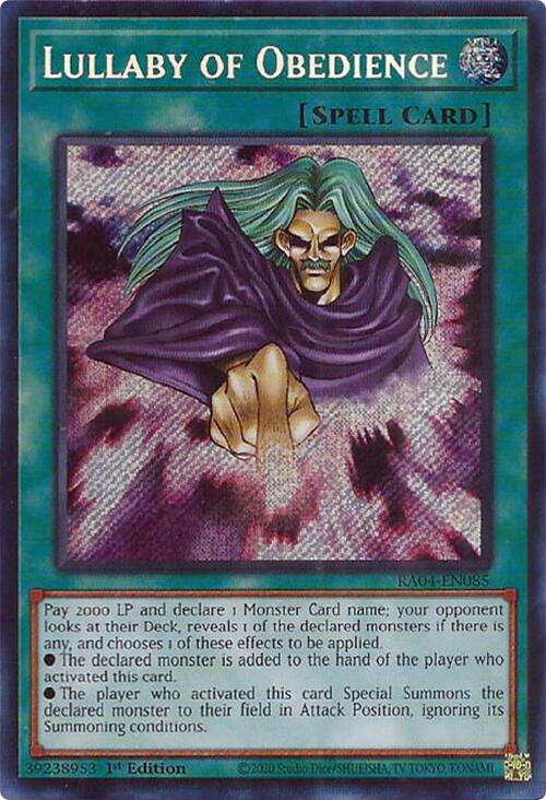 Lullaby of Obedience [RA04-EN085] Secret Rare | Jomio and Rueliete's Cards and Comics