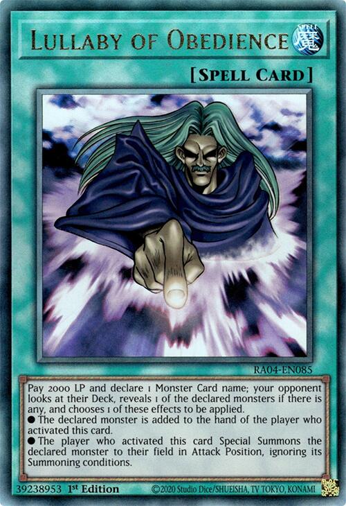 Lullaby of Obedience [RA04-EN085] Prismatic Ultimate Rare | Jomio and Rueliete's Cards and Comics