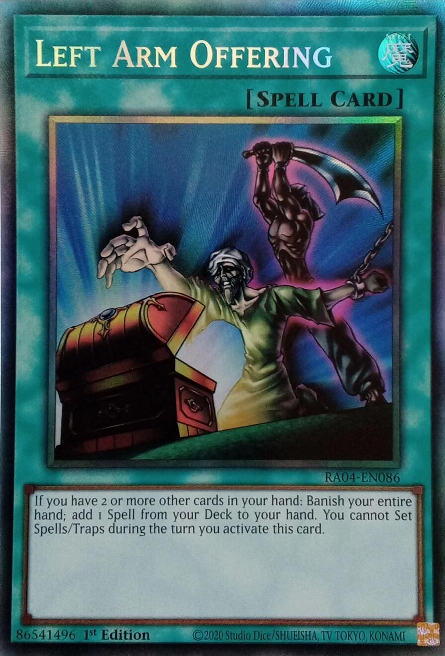 Left Arm Offering [RA04-EN086] Prismatic Collector's Rare | Jomio and Rueliete's Cards and Comics