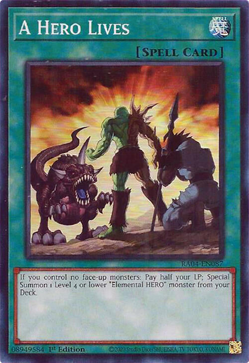 A Hero Lives [RA04-EN087] Super Rare | Jomio and Rueliete's Cards and Comics