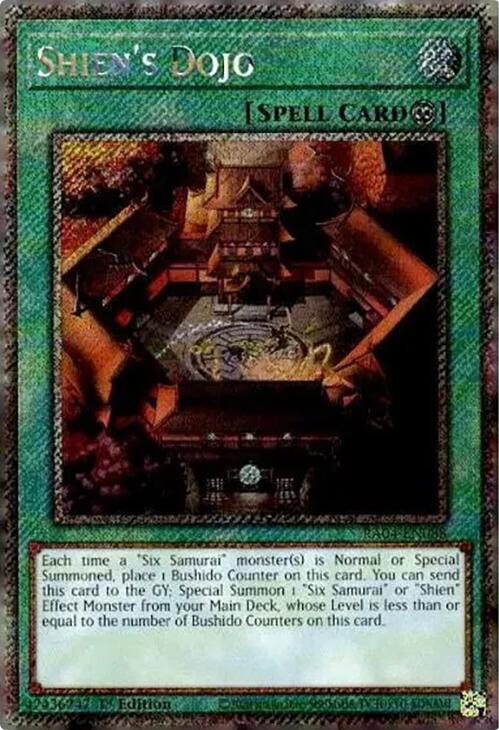 Shien's Dojo [RA04-EN088] Platinum Secret Rare | Jomio and Rueliete's Cards and Comics