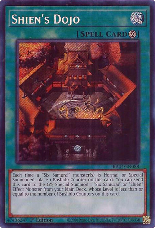 Shien's Dojo [RA04-EN088] Secret Rare | Jomio and Rueliete's Cards and Comics