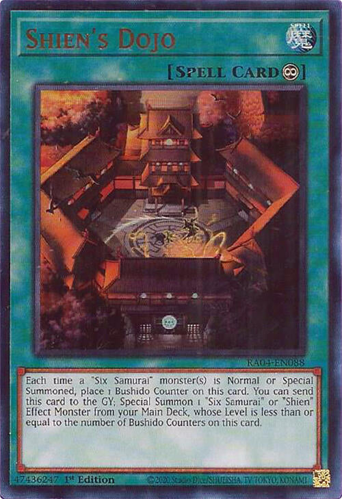 Shien's Dojo [RA04-EN088] Ultra Rare | Jomio and Rueliete's Cards and Comics