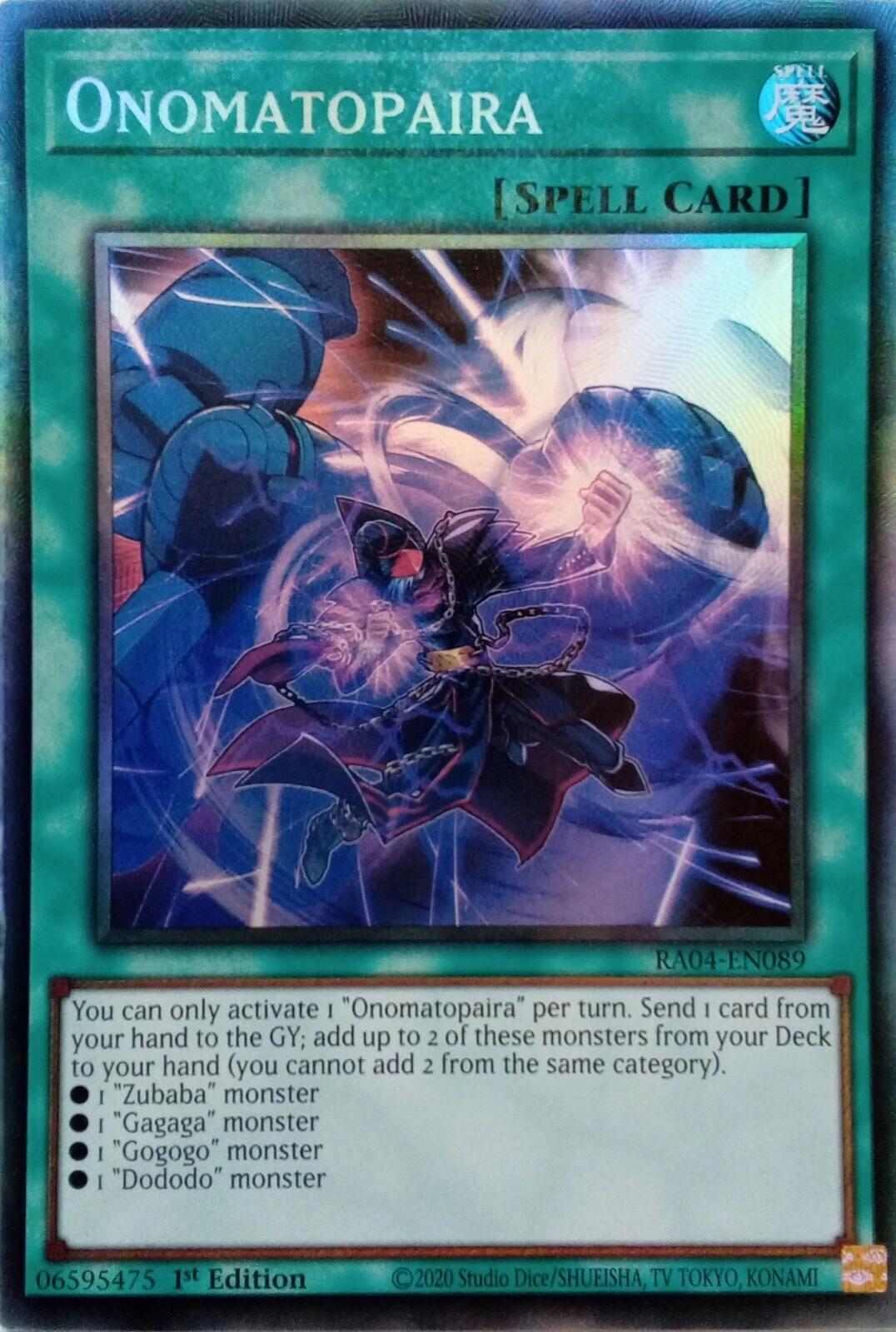 Onomatopaira [RA04-EN089] Prismatic Collector's Rare | Jomio and Rueliete's Cards and Comics