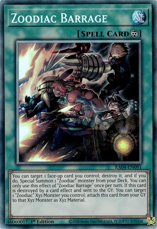 Zoodiac Barrage [RA04-EN091] Prismatic Collector's Rare | Jomio and Rueliete's Cards and Comics