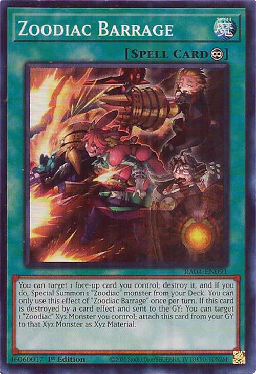 Zoodiac Barrage [RA04-EN091] Super Rare | Jomio and Rueliete's Cards and Comics