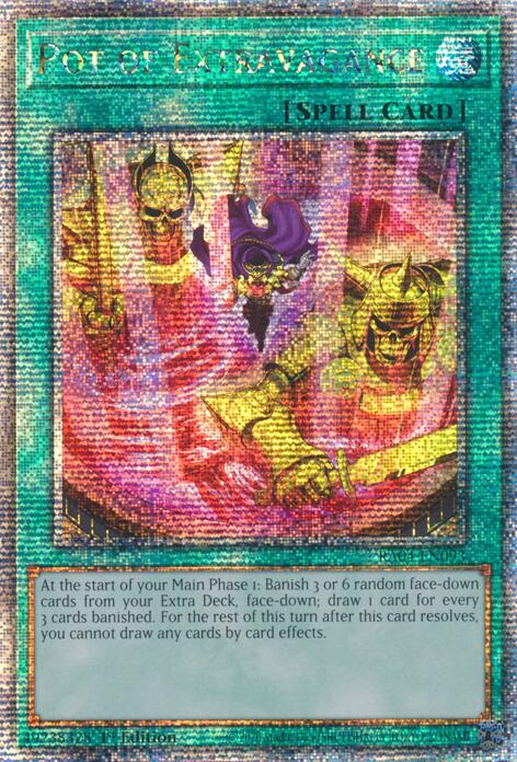 Pot of Extravagance (New Art) [RA04-EN093] Quarter Century Secret Rare | Jomio and Rueliete's Cards and Comics